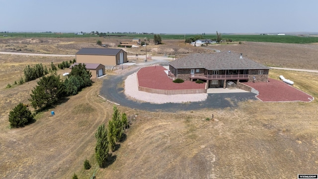 bird's eye view with a rural view