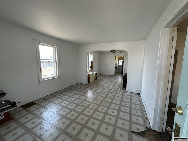 spare room featuring ceiling fan