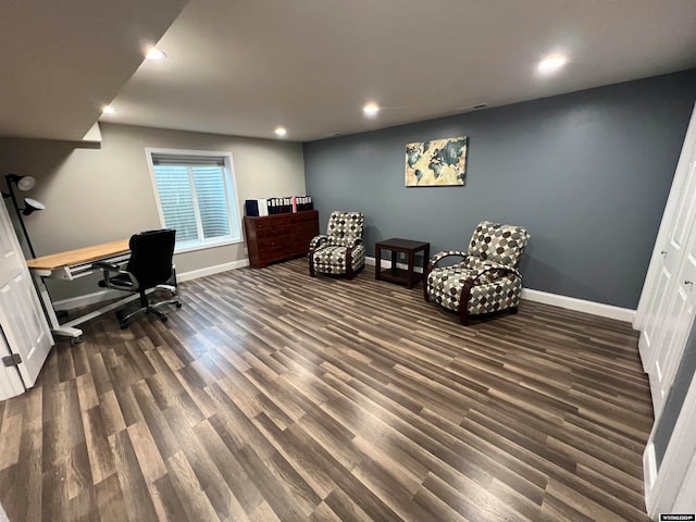 office featuring hardwood / wood-style floors