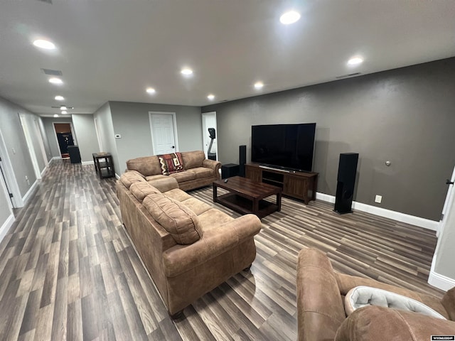 living room featuring hardwood / wood-style floors