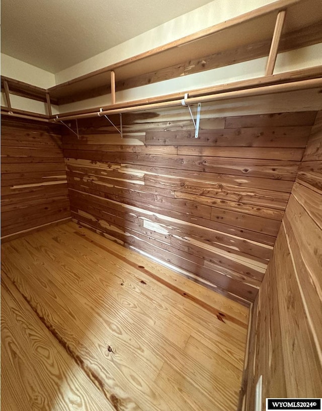 spacious closet with wood finished floors