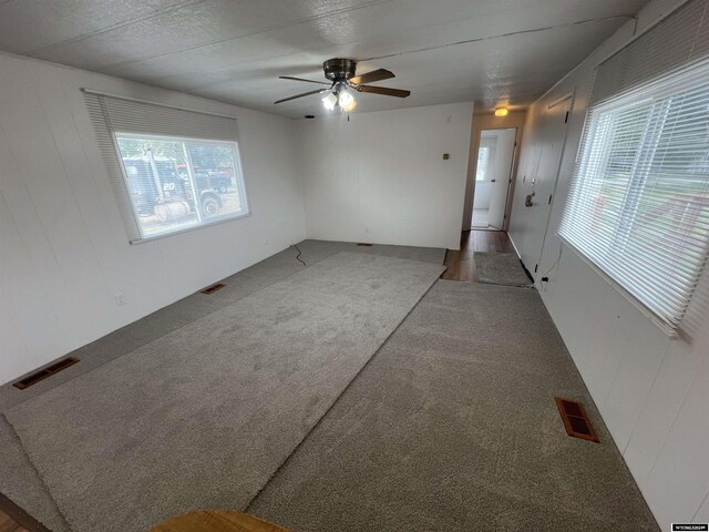 309 S Cherry, Pavillion, WY 82523 - spare room featuring ceiling fan and carpet floors