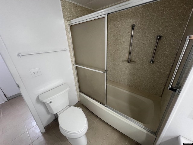 309 S Cherry, Pavillion, WY 82523 - bathroom featuring toilet, tile patterned floors, and shower / bath combination with glass door