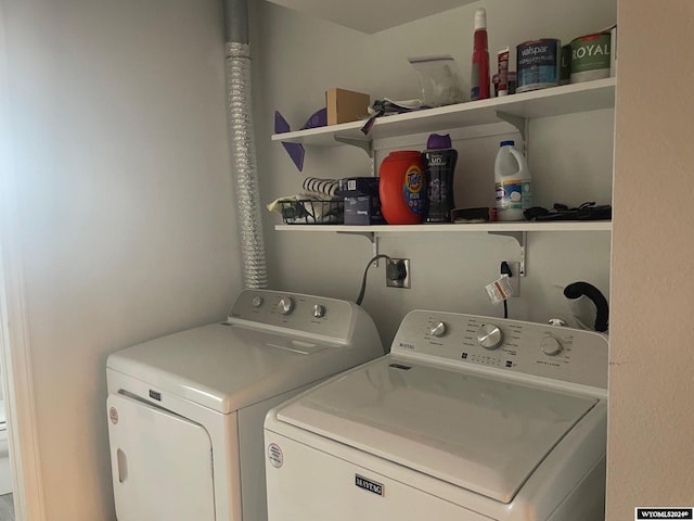 laundry area featuring independent washer and dryer