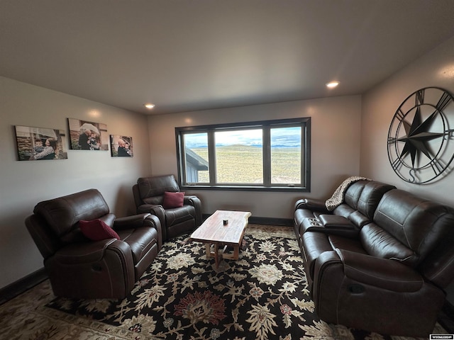 living room featuring carpet