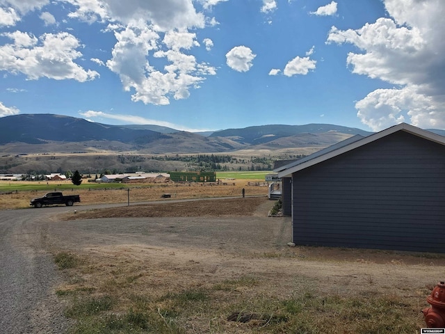 view of mountain feature featuring a rural view