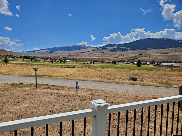 view of mountain feature featuring a rural view