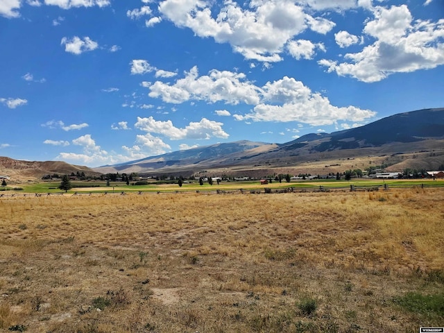 view of mountain feature featuring a rural view