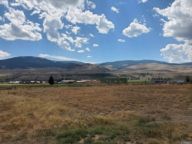 view of mountain feature featuring a rural view