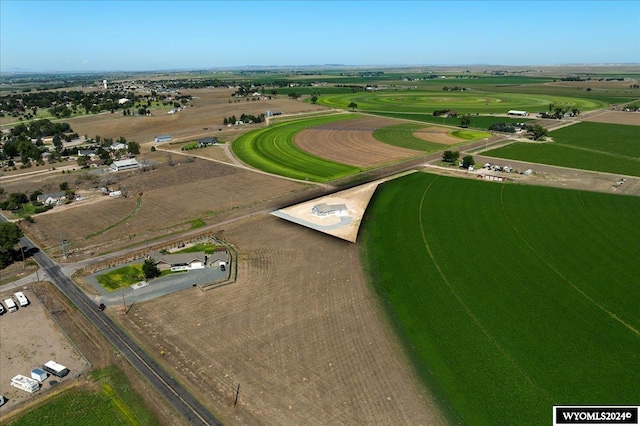 drone / aerial view with a rural view