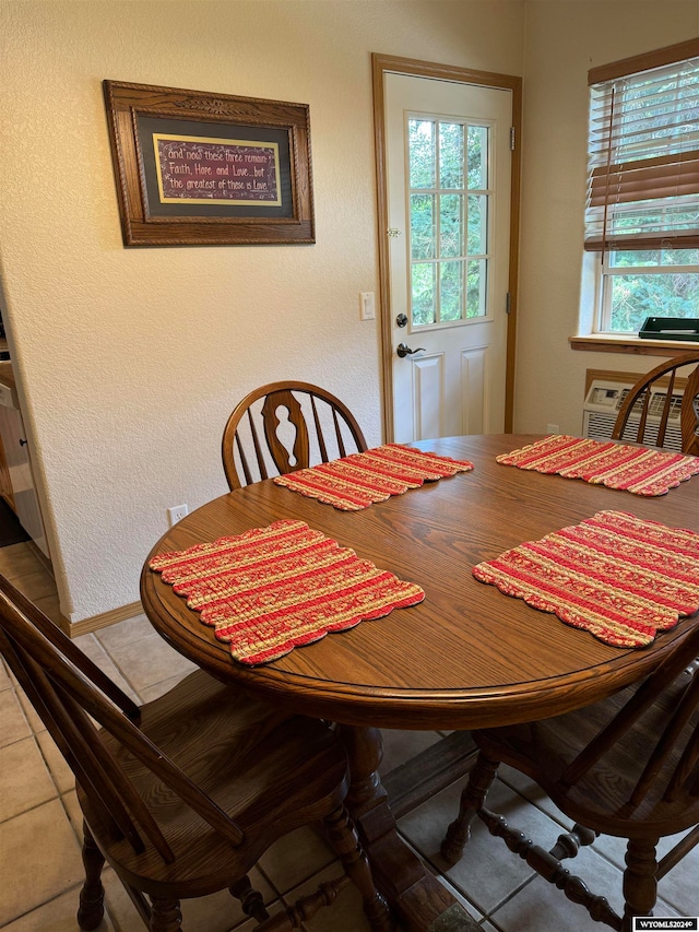 view of tiled dining area