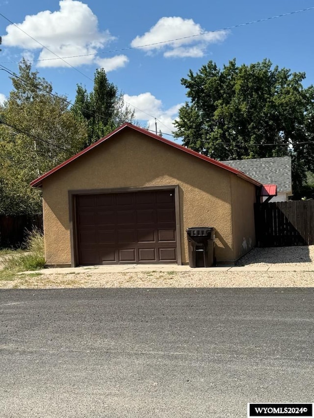 view of garage