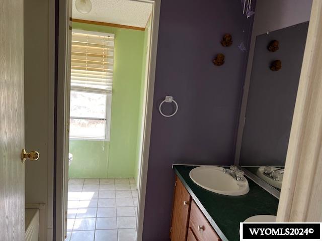 156 Elm St, Kemmerer, WY 83101 - bathroom featuring vanity and tile patterned flooring