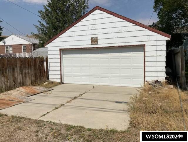 view of garage