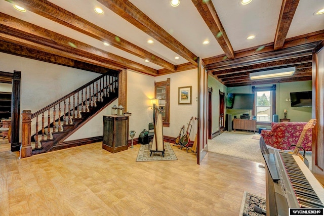 interior space with light colored carpet