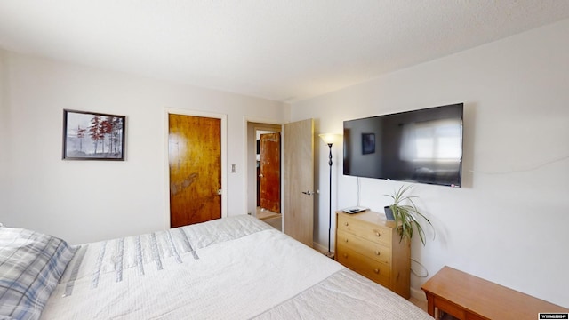 bedroom with a textured ceiling