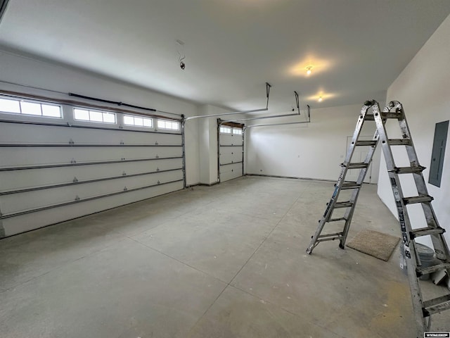 garage featuring electric panel