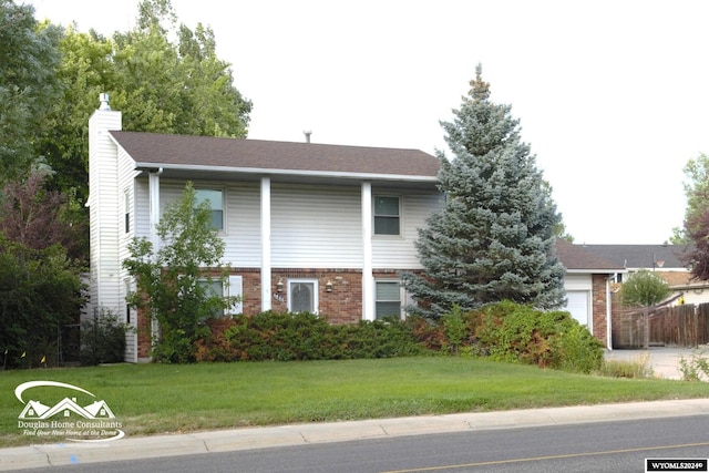 view of front of home with a front yard