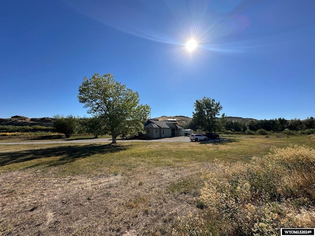 view of yard with a rural view