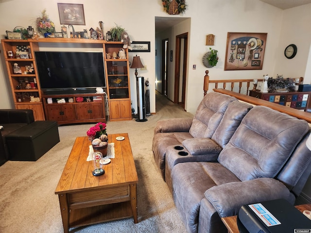 living room with carpet floors