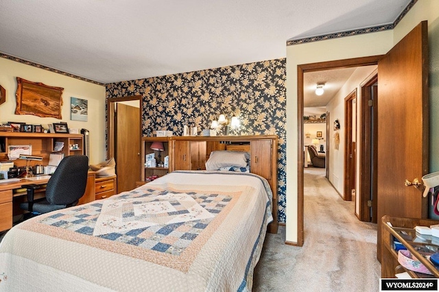 2226 E I St, Torrington, WY 82240 - bedroom featuring carpet flooring and wallpapered walls
