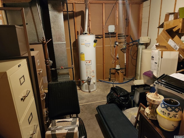 utility room with water heater