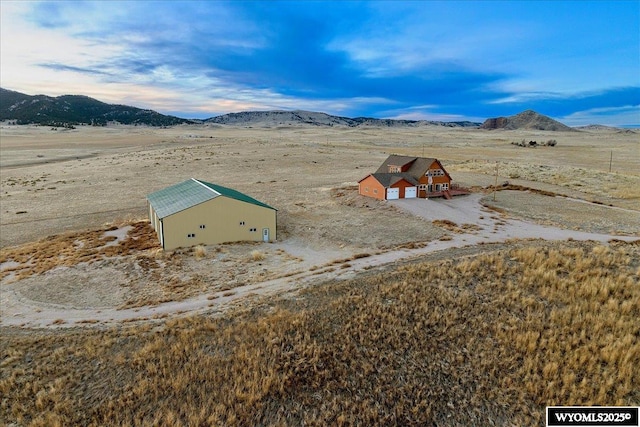 exterior space featuring a mountain view