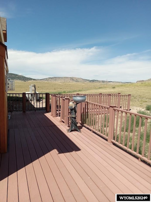 deck with a rural view