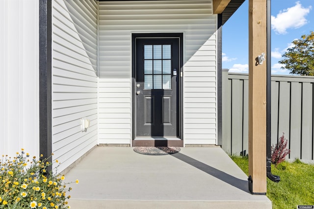 view of doorway to property