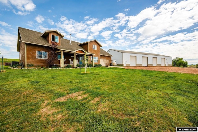 view of front of home with a front yard