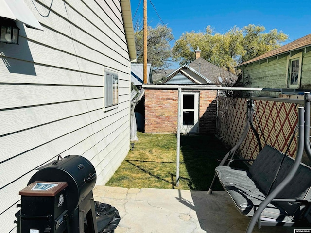 view of patio with grilling area