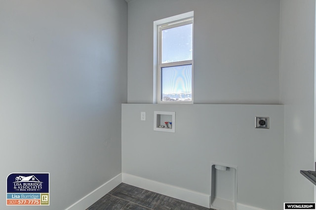 washroom with hookup for an electric dryer and washer hookup