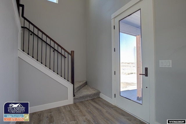 foyer with hardwood / wood-style floors