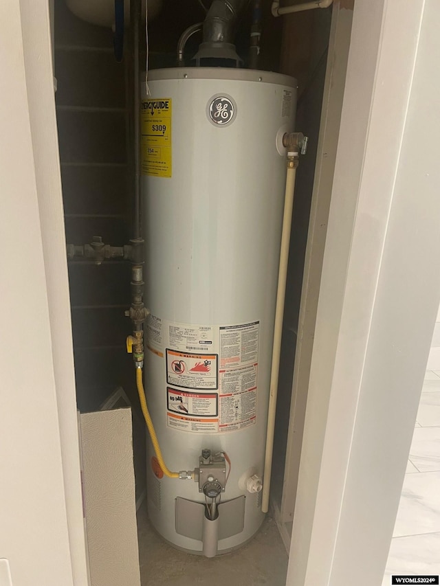 utilities featuring gas water heater