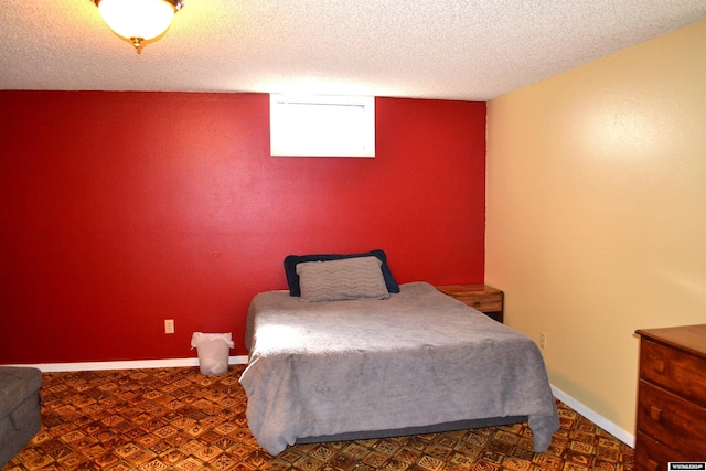 bedroom with a textured ceiling