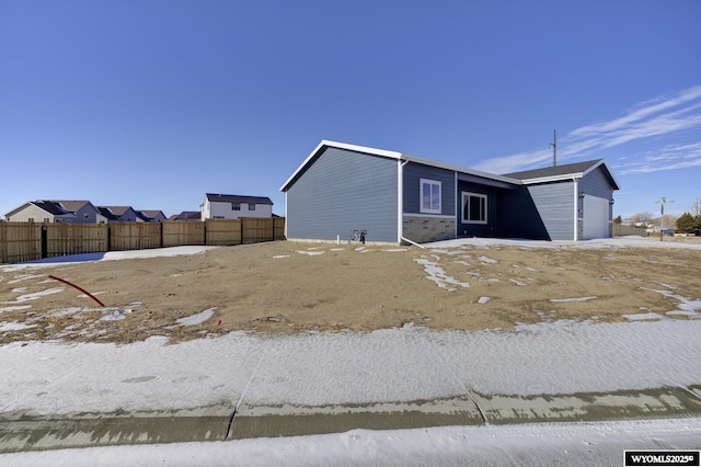 exterior space featuring a garage