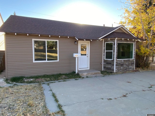 view of front of house with a patio area