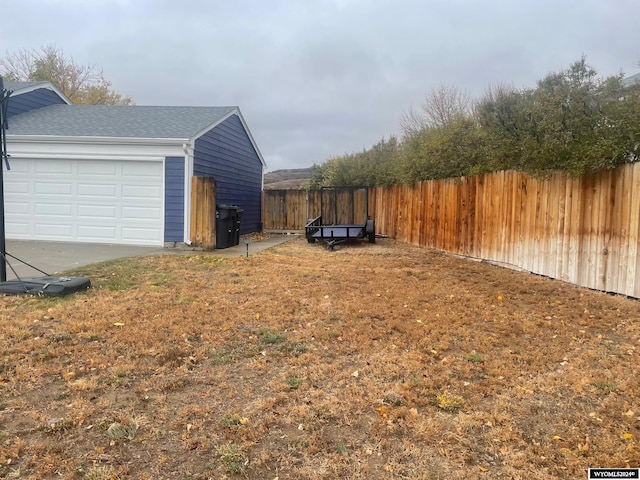 exterior space featuring a garage