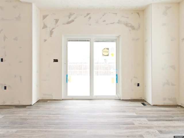 spare room with plenty of natural light and light wood finished floors