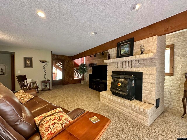 36 County Road 211, Riverside, WY 82325 - carpeted living room featuring a textured ceiling and plenty of natural light