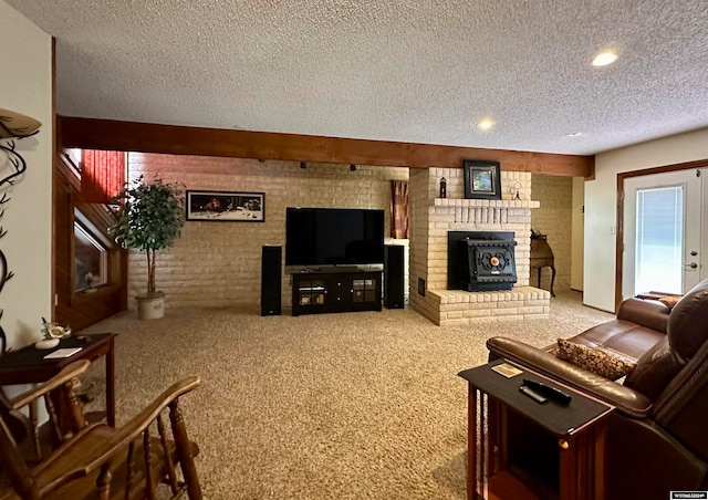 36 County Road 211, Riverside, WY 82325 - living room featuring a textured ceiling and carpet flooring