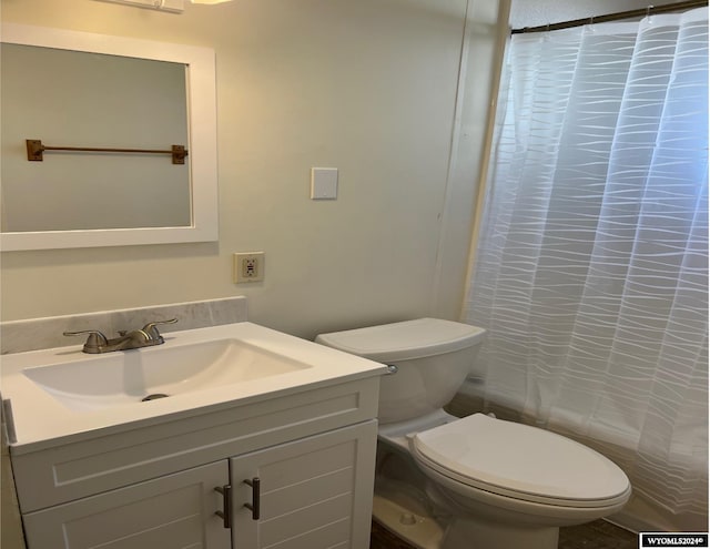 bathroom featuring toilet and vanity