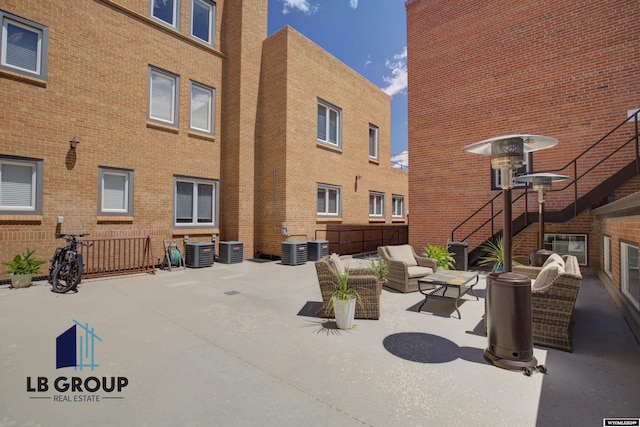 view of patio / terrace with central air condition unit