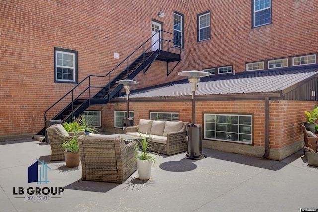 view of patio featuring an outdoor living space