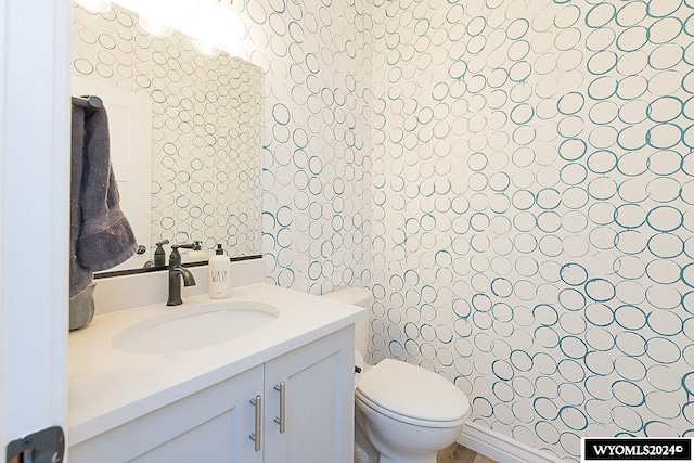 bathroom with vanity and toilet