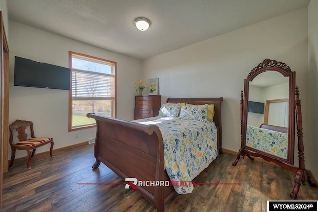 bedroom featuring dark wood-type flooring