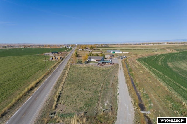 bird's eye view with a rural view