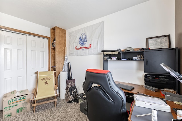 view of carpeted office