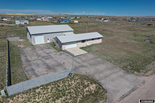 bird's eye view with a rural view