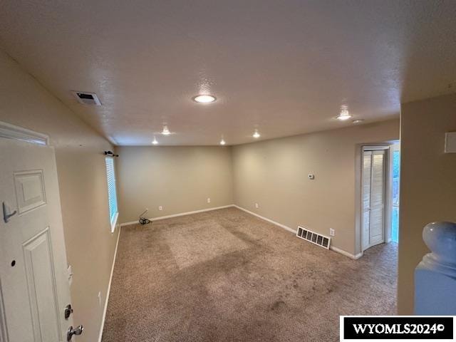 basement with carpet floors